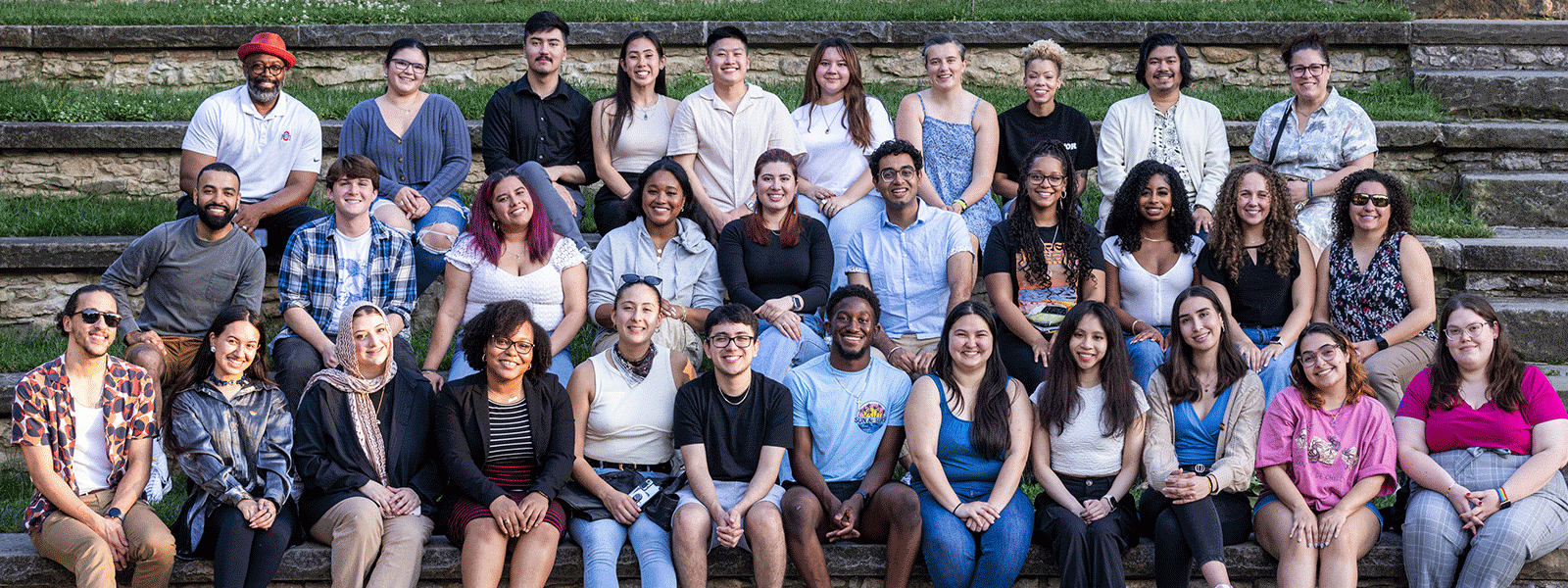 Group of students from AMA's diversity leadership institute sitting in three rows